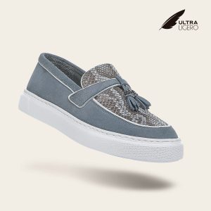 Mocasín en piel genuina de pitón para dama