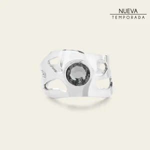 Anillo ajustable con cristal auténtico para dama