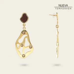 Aretes en piel genuina de carunga para dama