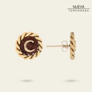 Aretes en piel genuina de lizard para dama